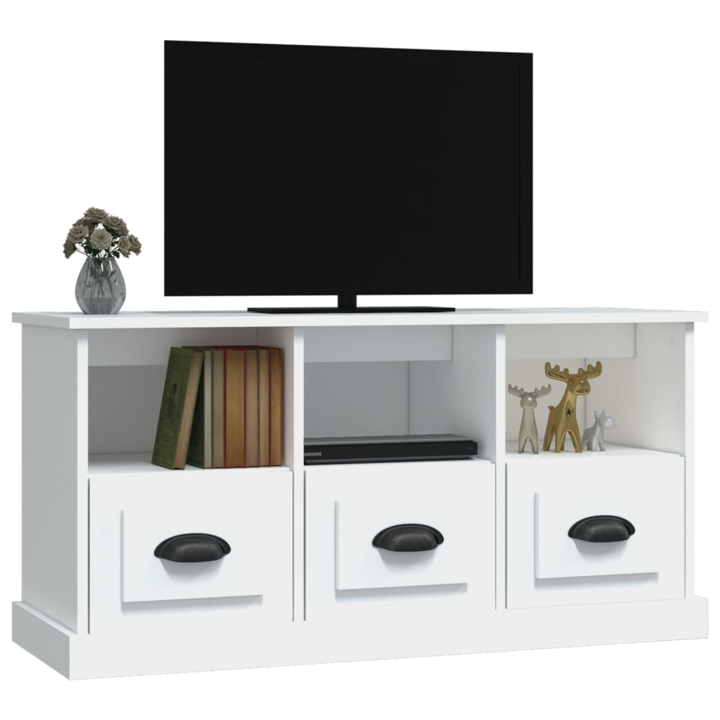 vidaXL Mobile Porta TV Bianco 100x35x50 cm in Legno Multistrato