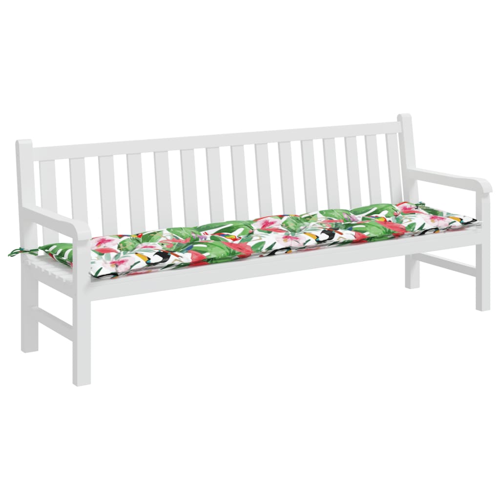 vidaXL Cuscino per Panca da Giardino Multicolore 200x50x7cm in Tessuto