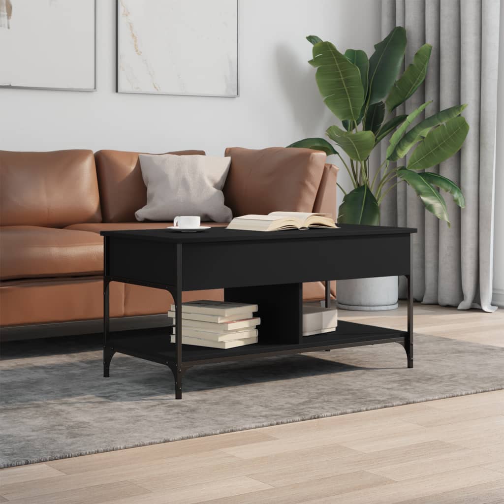 vidaXL Tavolino da Salotto Nero 100x50x50cm Legno Multistrato Metallo