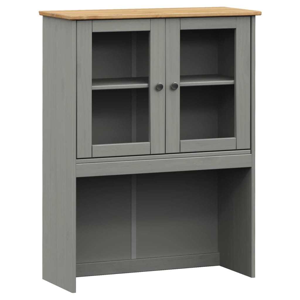 vidaXL Piano Comò VIGO Grigio 78x30x100 cm in Legno Massello di Pino