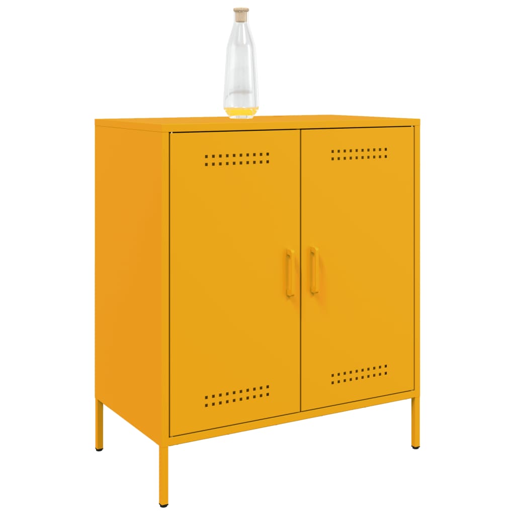 vidaXL Credenza Giallo Senape 68x39x79 cm in Acciaio