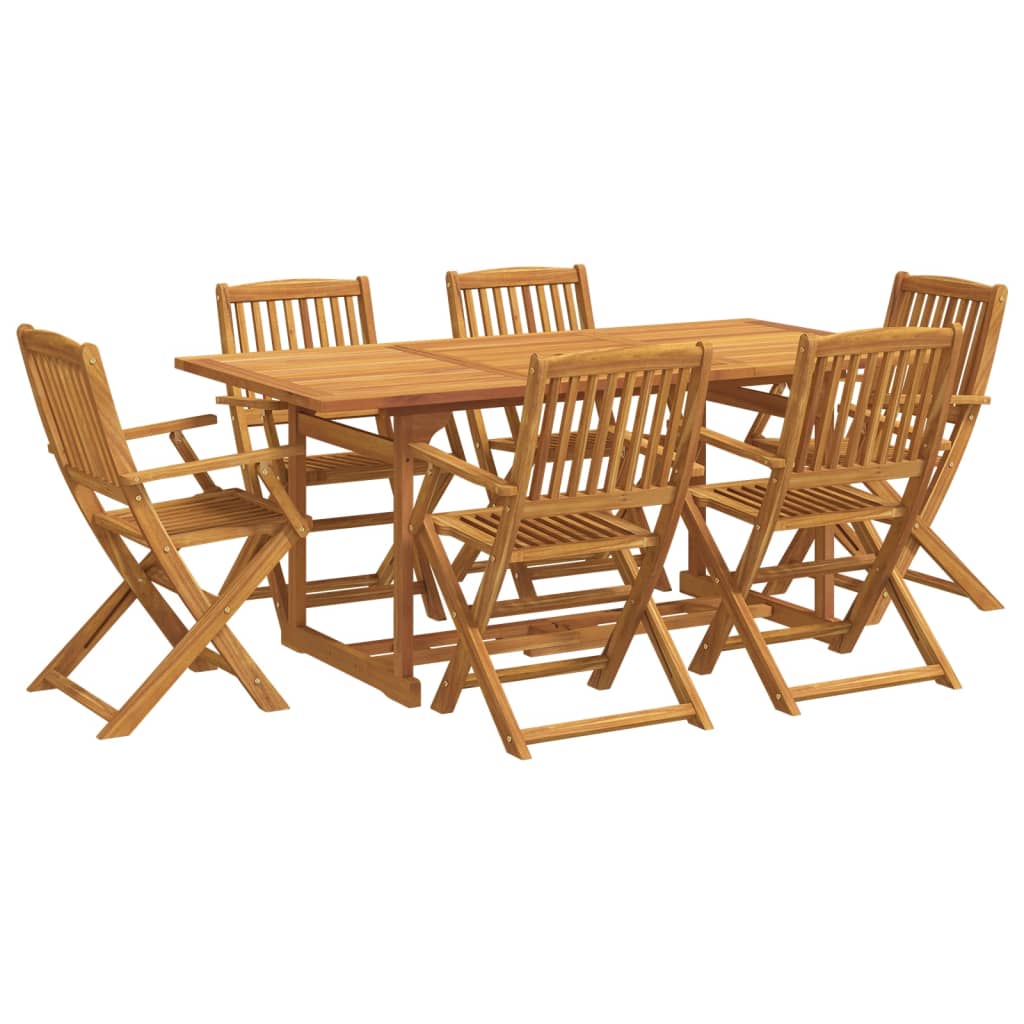 vidaXL Set da Pranzo da Giardino 7pz 180x90x75cm Legno Massello Acacia