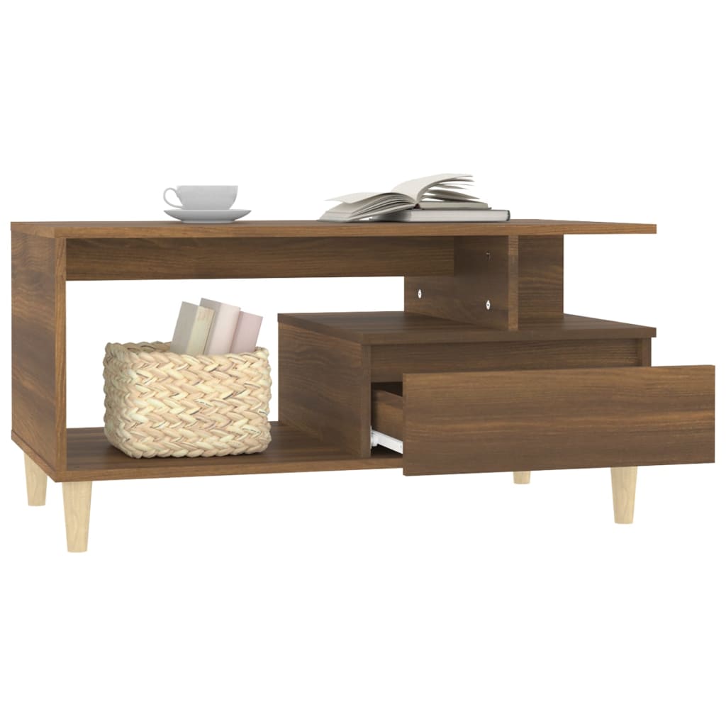 vidaXL Tavolino Salotto Rovere Marrone 90x49x45 cm Legno Multistrato