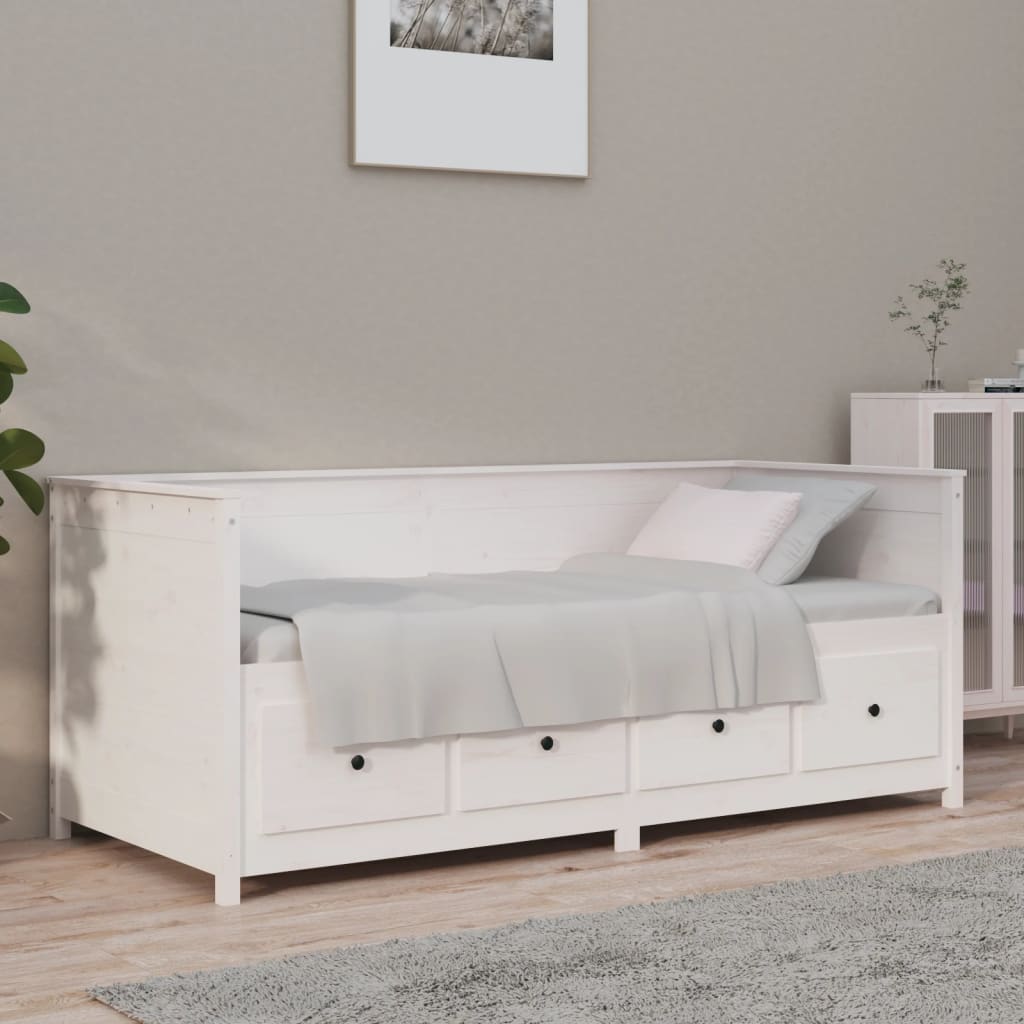 vidaXL Dormeuse senza Materasso Bianca 90x190 cm Legno Massello Pino