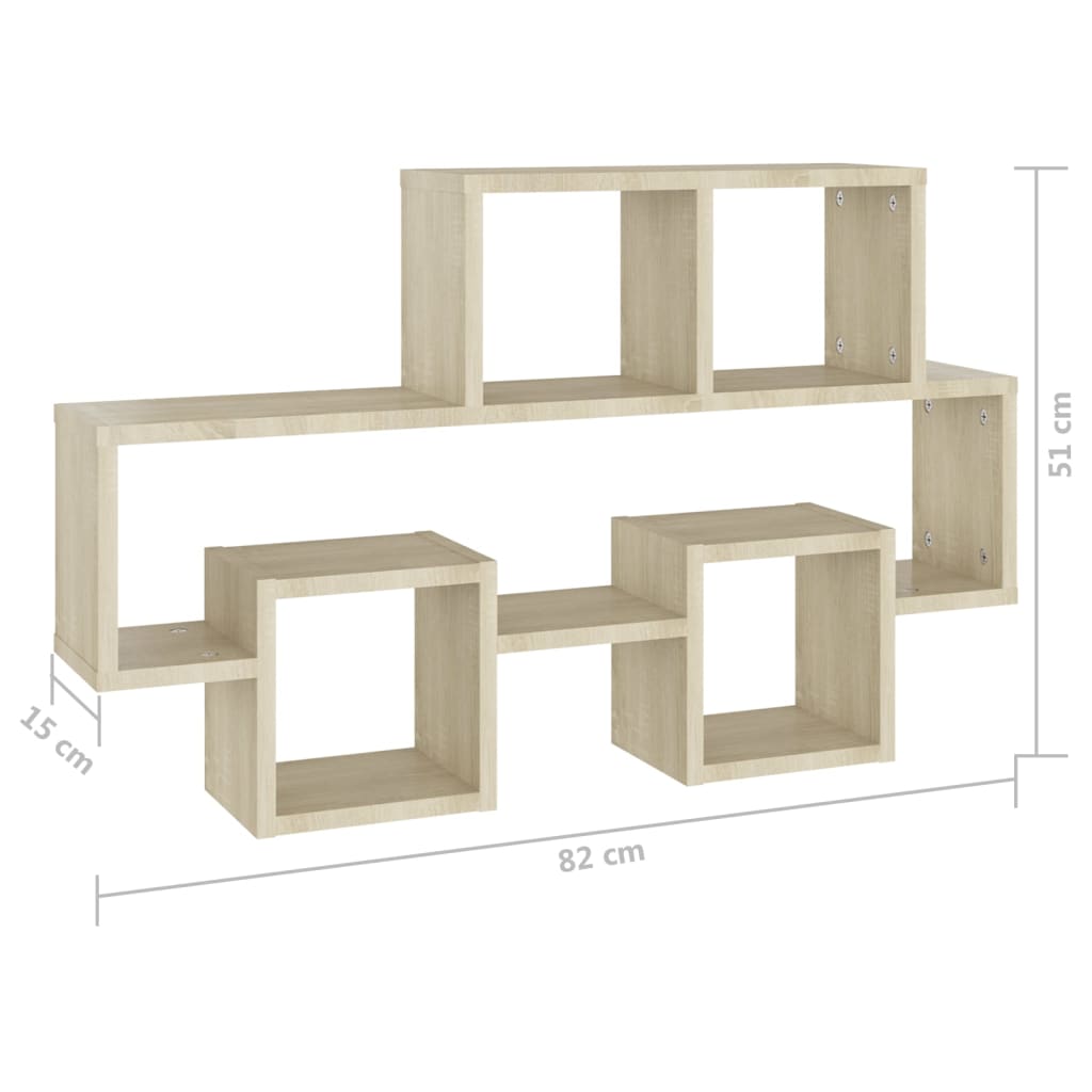 vidaXL Scaffale Parete Auto Rovere Sonoma 82x15x51cm Legno Multistrato