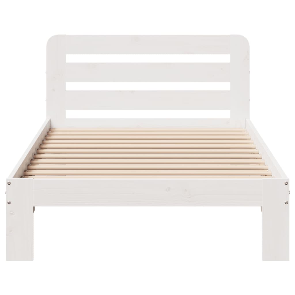 vidaXL Letto senza Materasso Bianco 90x200 cm Legno Massello di Pino