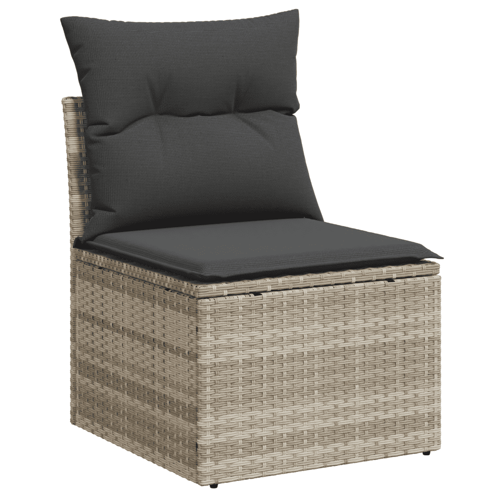 vidaXL Set Divano da Giardino 6pz con Cuscini Grigio Chiaro Polyrattan