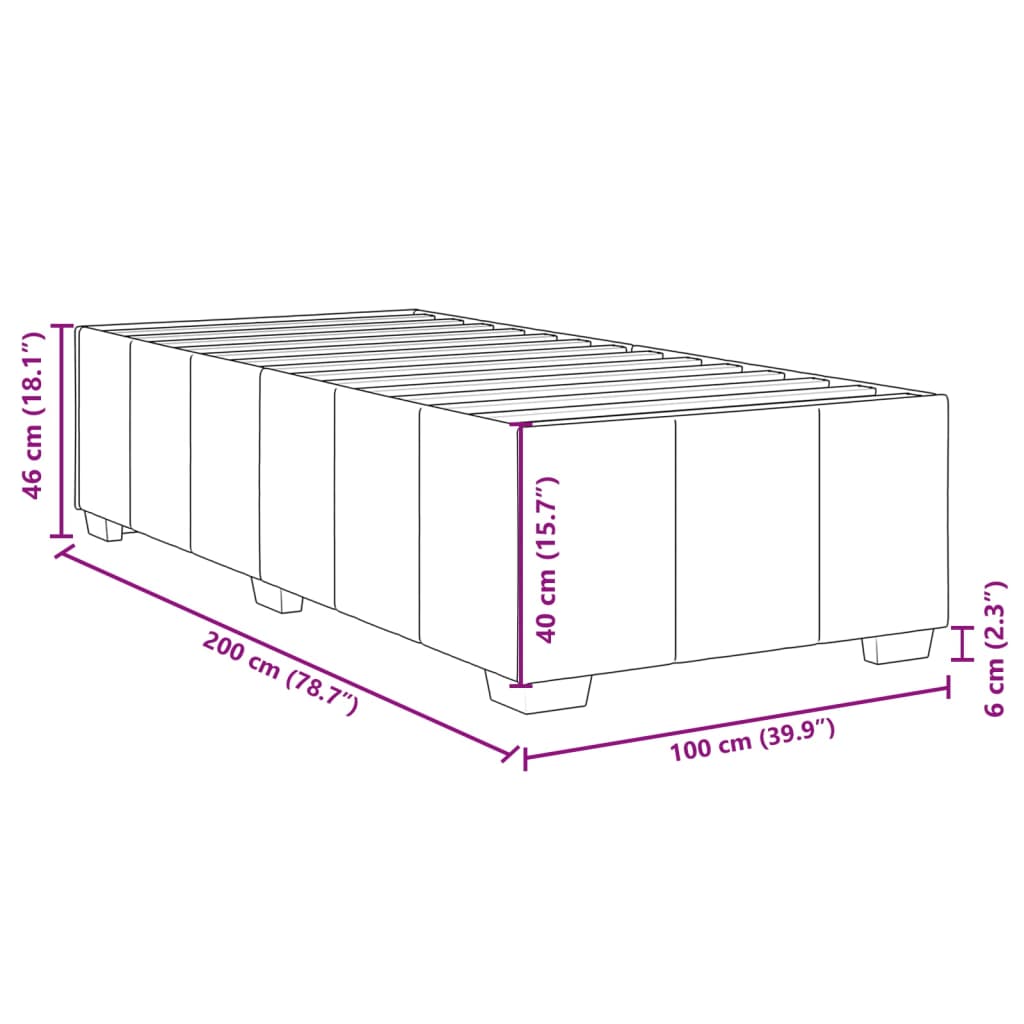 vidaXL Giroletto senza Materasso Marrone Scuro 100x200 cm Tessuto