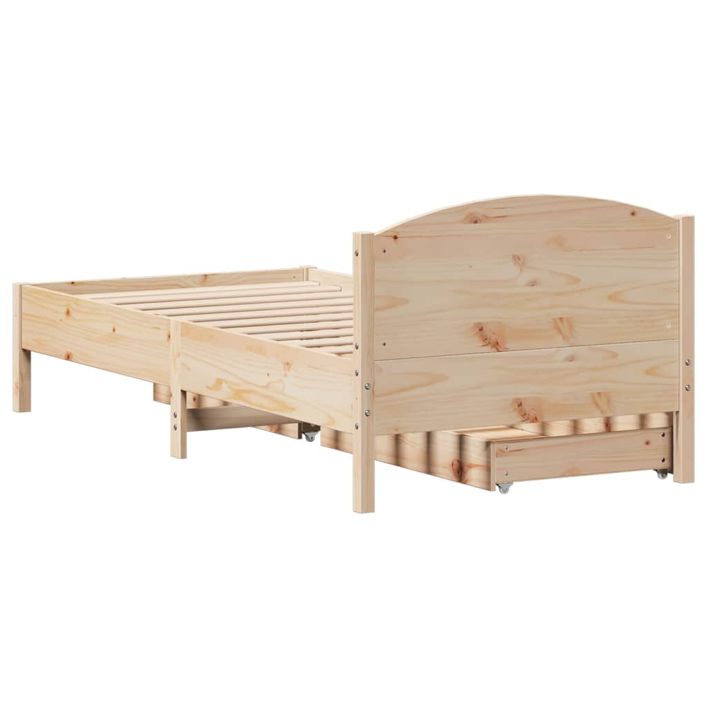 vidaXL Letto senza Materasso 75x190 cm in Legno Massello Pino