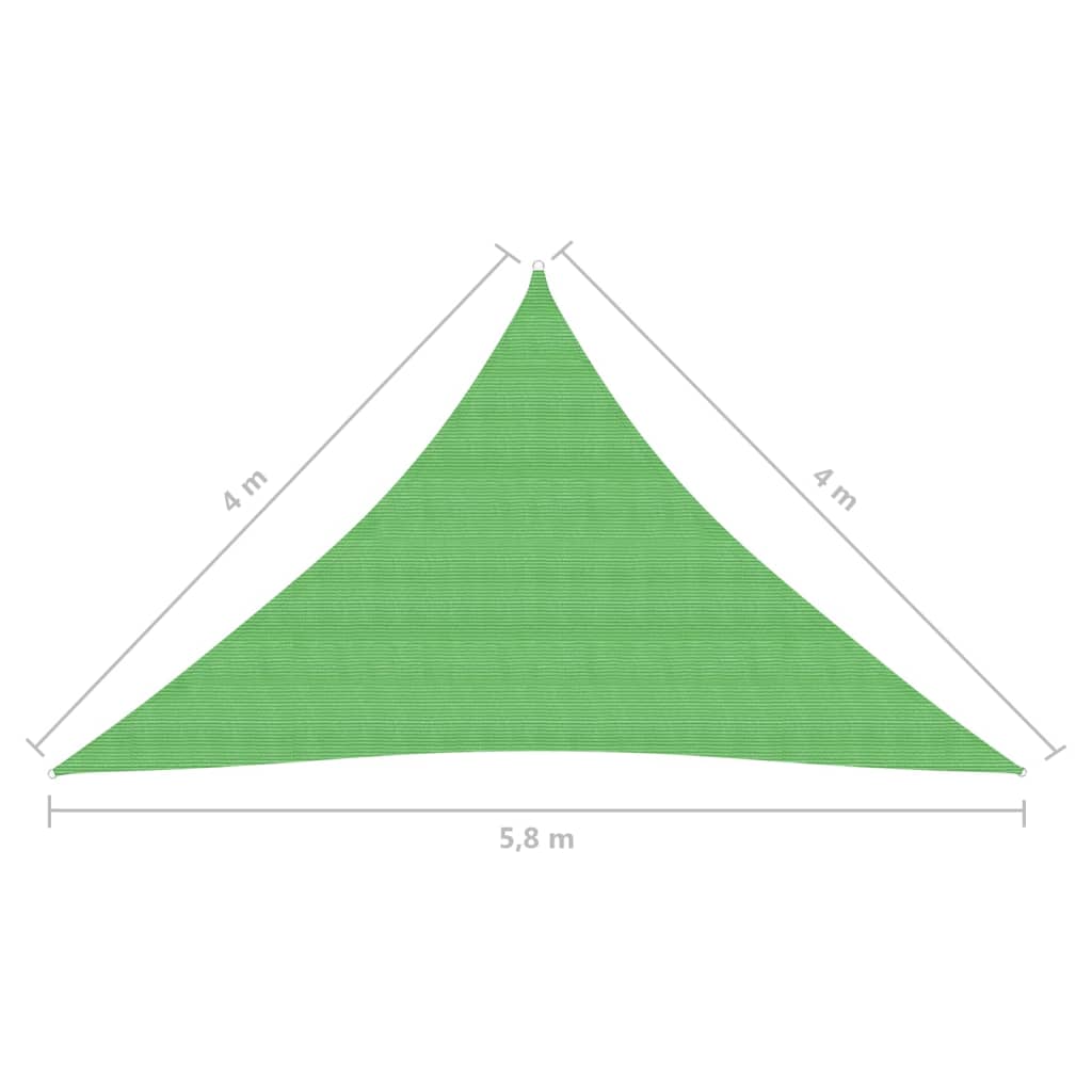 vidaXL Vela Parasole 160 g/m² Verde Chiaro 4x4x5,8 m in HDPE