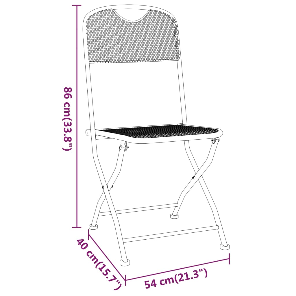 vidaXL Set da Pranzo per Giardino 5pz Rete Metallica Espansa Antracite