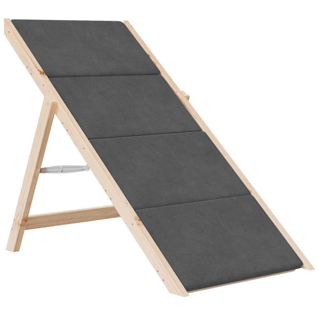 vidaXL Scala per Cani Grigia 105x47 cm in Legno Massello di Abete