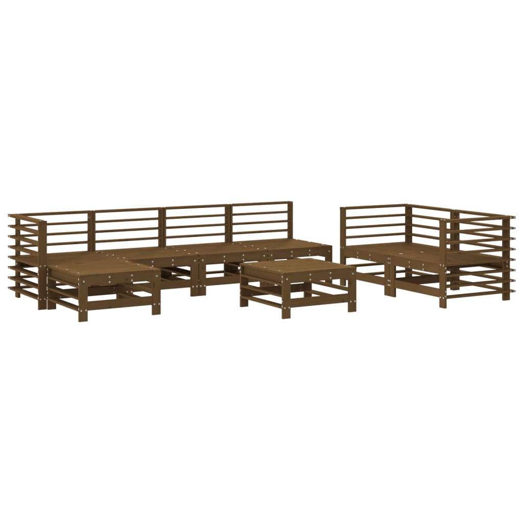 vidaXL Set Salotto da Giardino 8pz in Legno Massello di Pino ambra