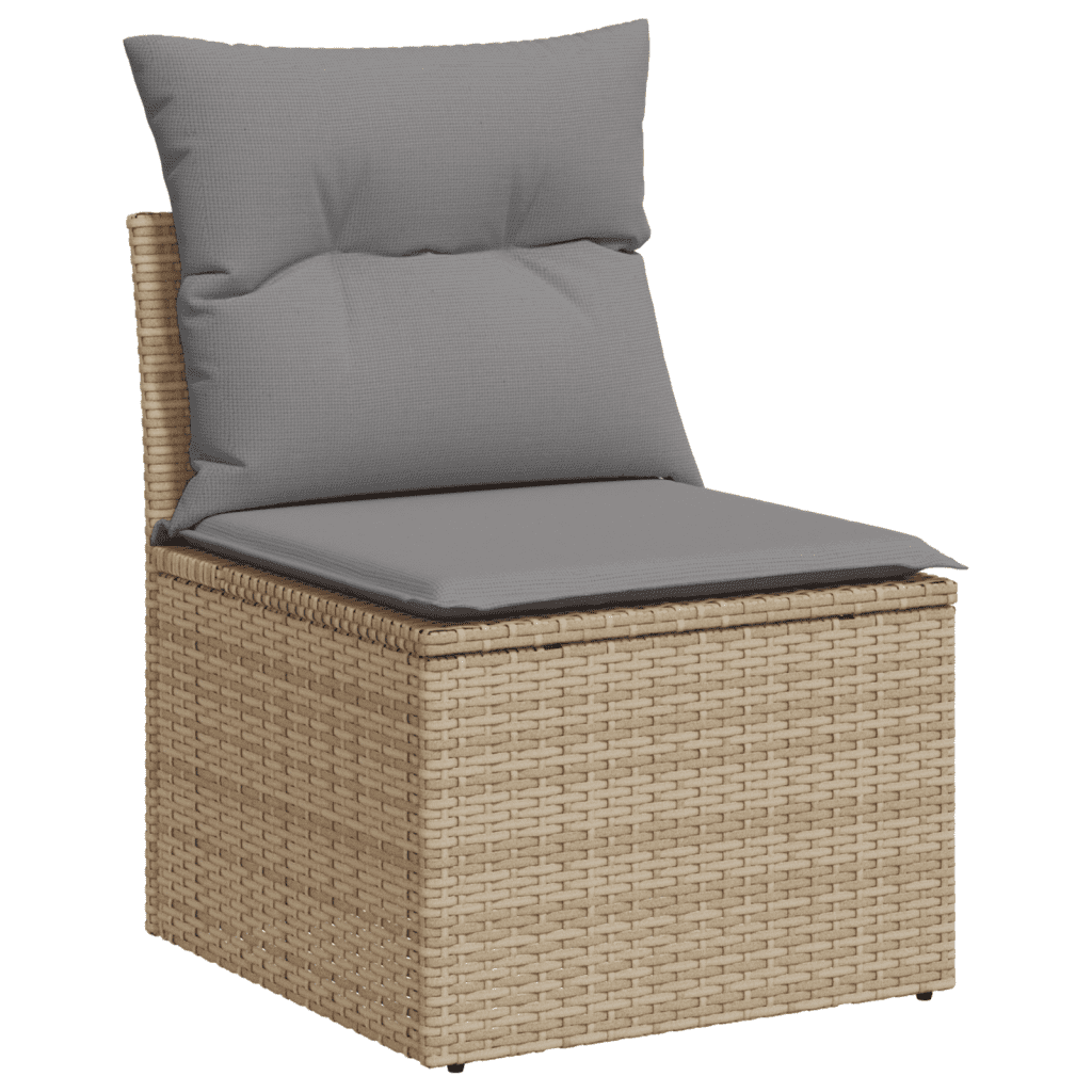 vidaXL Set Divano da Giardino 9 pz con Cuscini Beige Misto Polyrattan