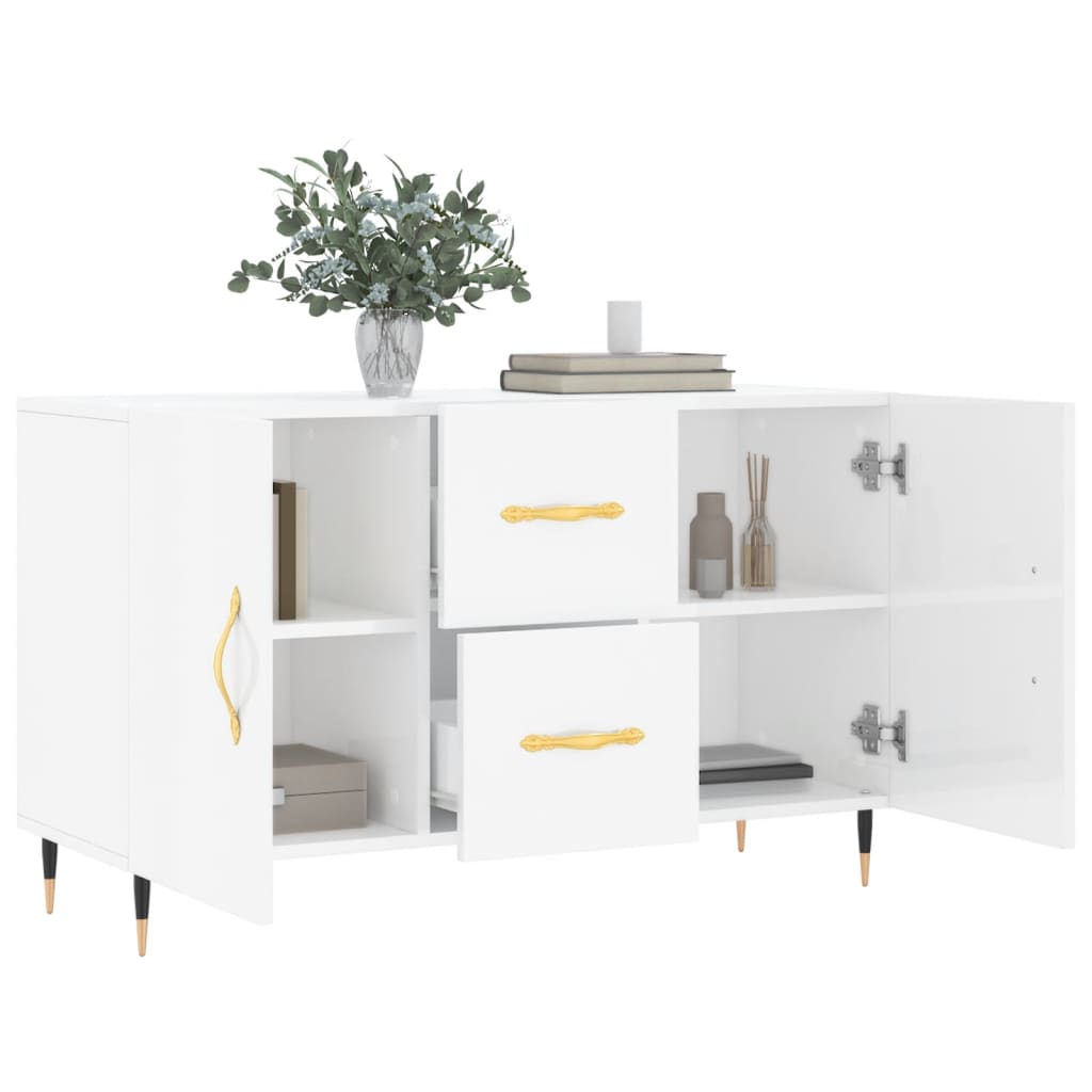 vidaXL Credenza Bianco Lucido 100x36x60 cm in Legno Multistrato