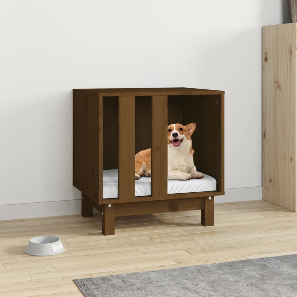 vidaXL Casetta per Cani Ambra 50x40x52 cm in Legno Massello di Pino