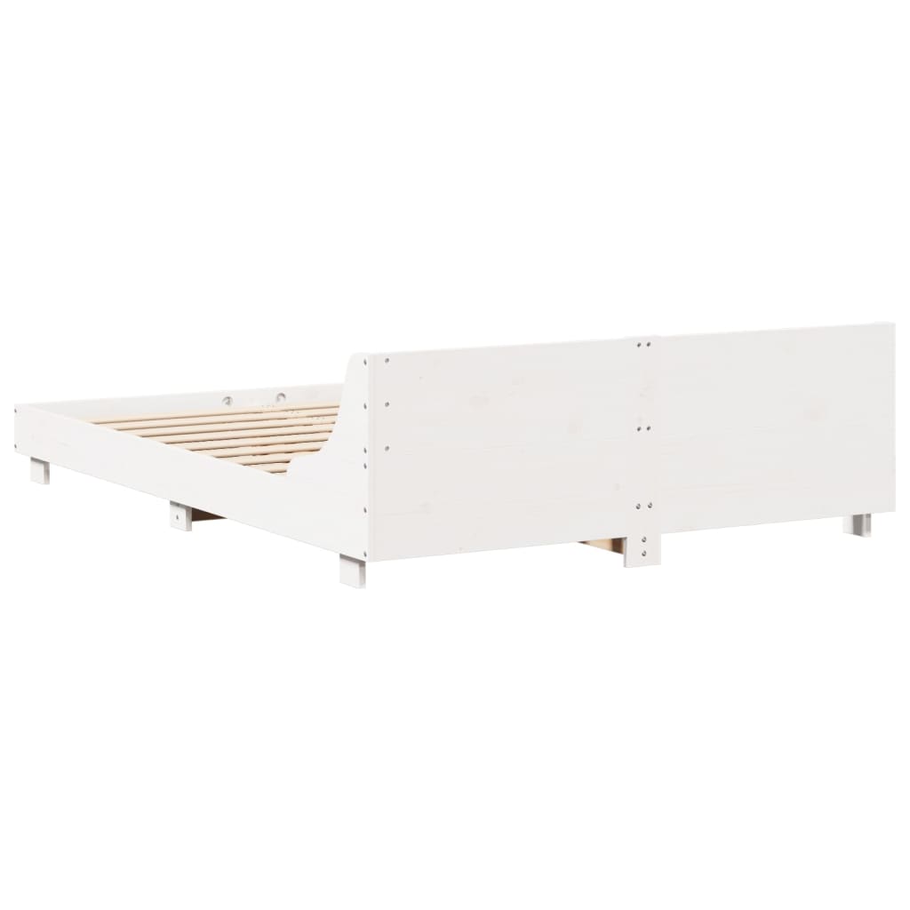 vidaXL Letto senza Materasso Bianco 150x200 cm Legno Massello di Pino