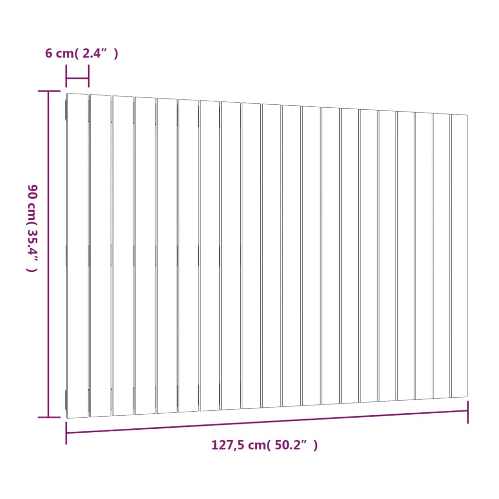 vidaXL Testiera da Parete Ambra 127,5x3x90cm in Legno Massello di Pino