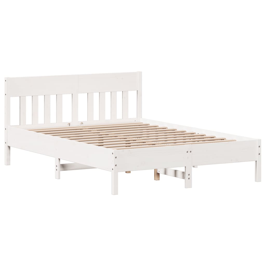 vidaXL Letto senza Materasso Bianco 140x200 cm Legno Massello di Pino