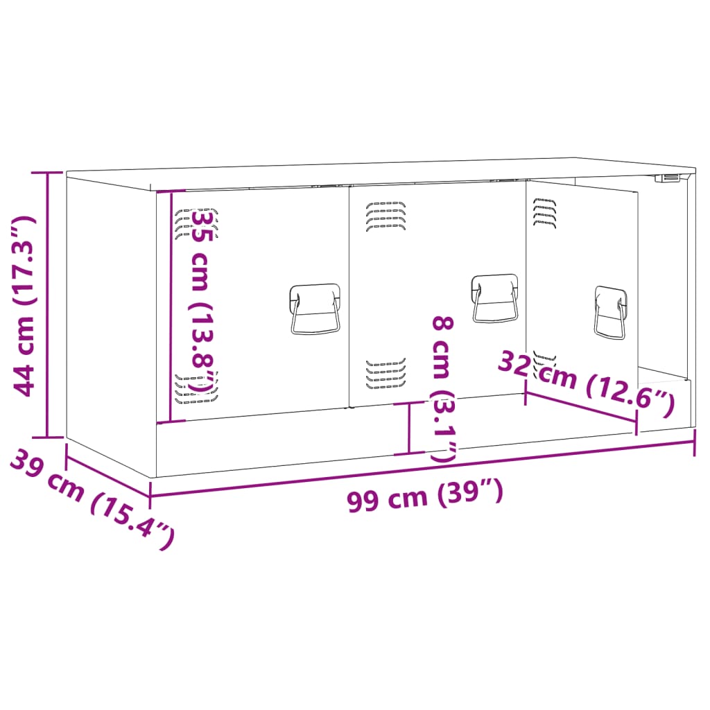 vidaXL Mobile TV Verde Oliva 99x39x44 cm in Acciaio