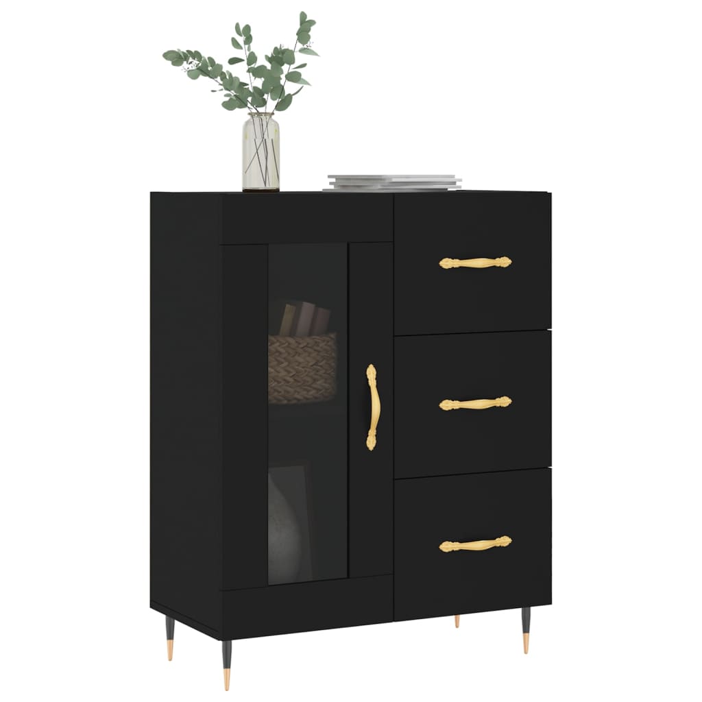 vidaXL Credenza Nera 69,5x34x90 cm in Legno Multistrato