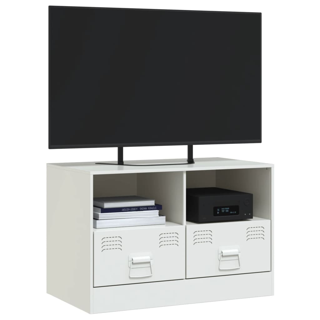 vidaXL Mobile Porta TV Bianco 67x39x44 cm in Acciaio