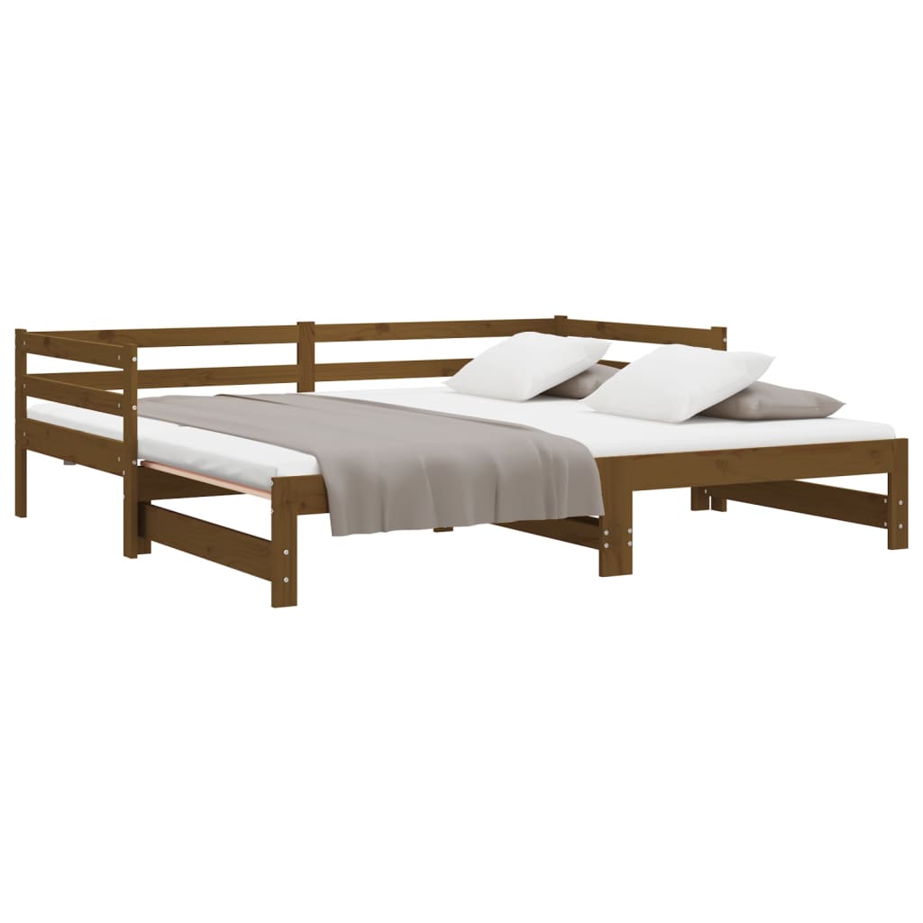 vidaXL Dormeuse Estraibile senza Materasso Marrone Ambra 2x(90x200) cm