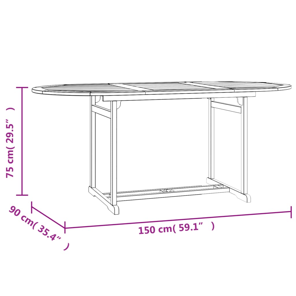 vidaXL Set da Pranzo per Giardino 5 pz in Legno Massello di Teak