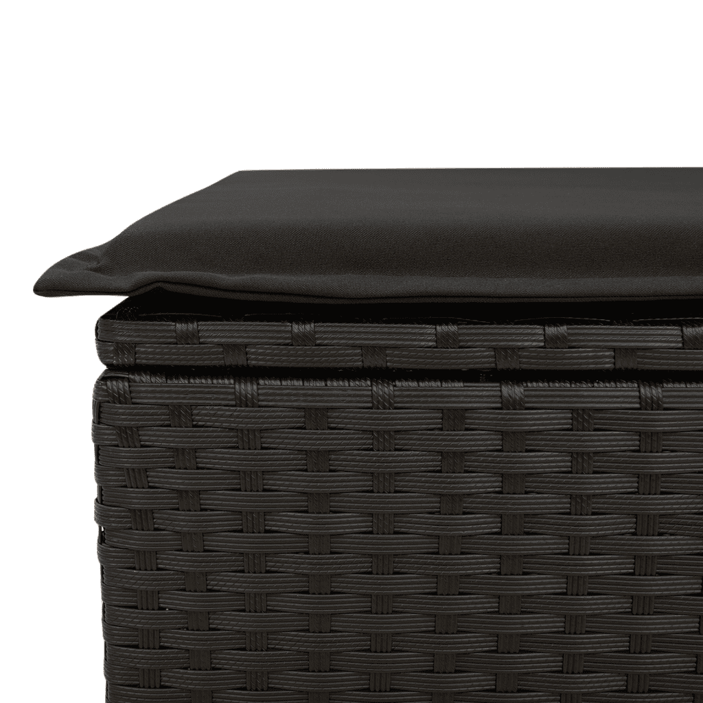 vidaXL Set Divani da Giardino 11 pz con Cuscini in Polyrattan Nero