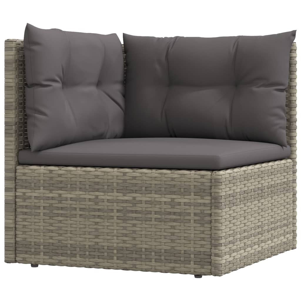 vidaXL Set Divani da Giardino 4 pz con Cuscini in Polyrattan Grigio