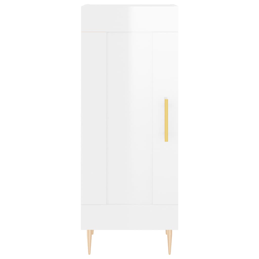 vidaXL Credenza 34,5x34x180 cm in Legno Multistrato Bianco Lucido