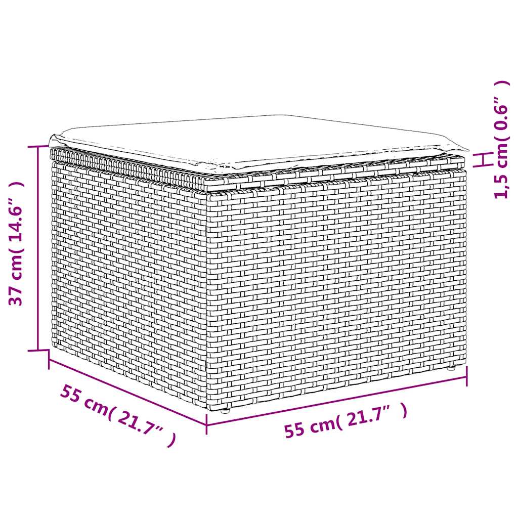 vidaXL Set Divano da Giardino 6pz con Cuscini Grigio Chiaro Polyrattan