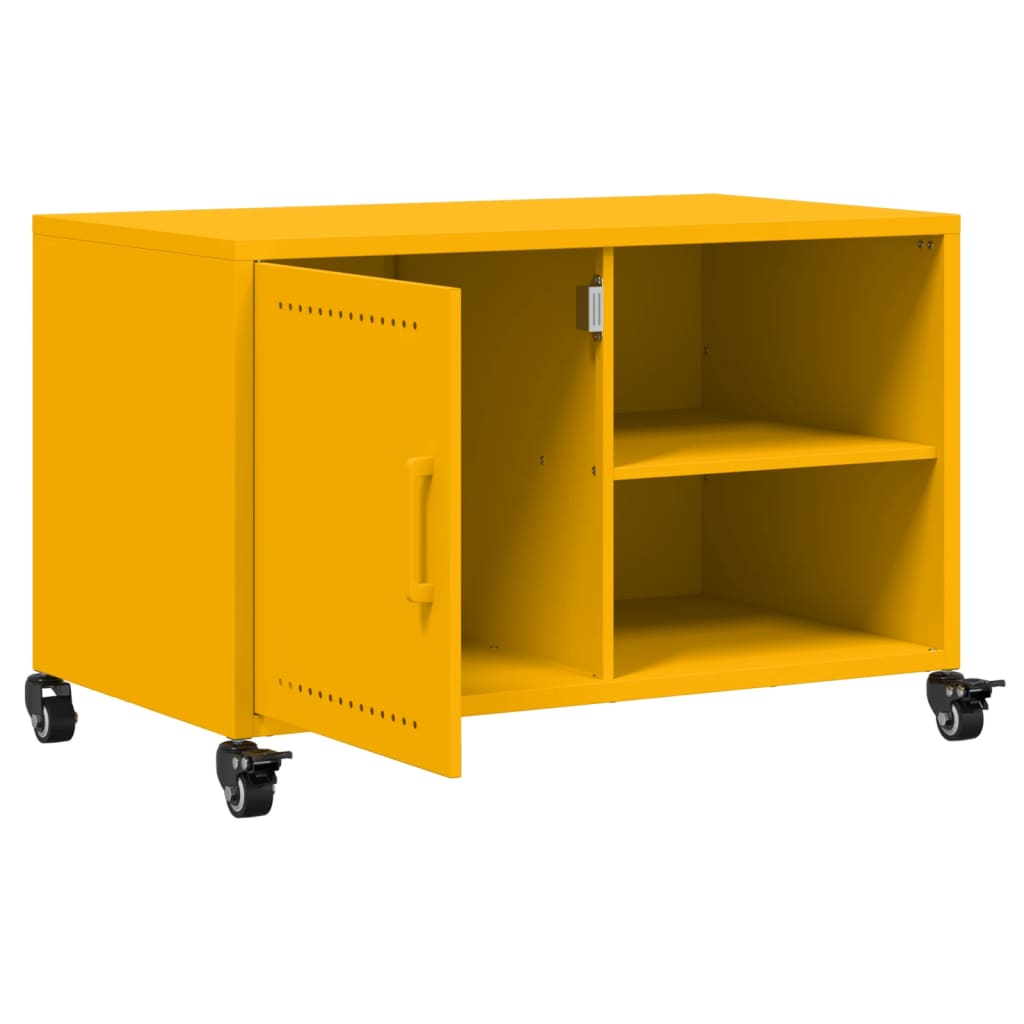 vidaXL Mobile TV Giallo Senape 68x39x43,5 cm in Acciaio