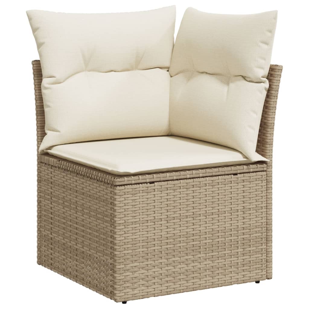 vidaXL Set Divano da Giardino 9 pz con Cuscini Beige in Polyrattan