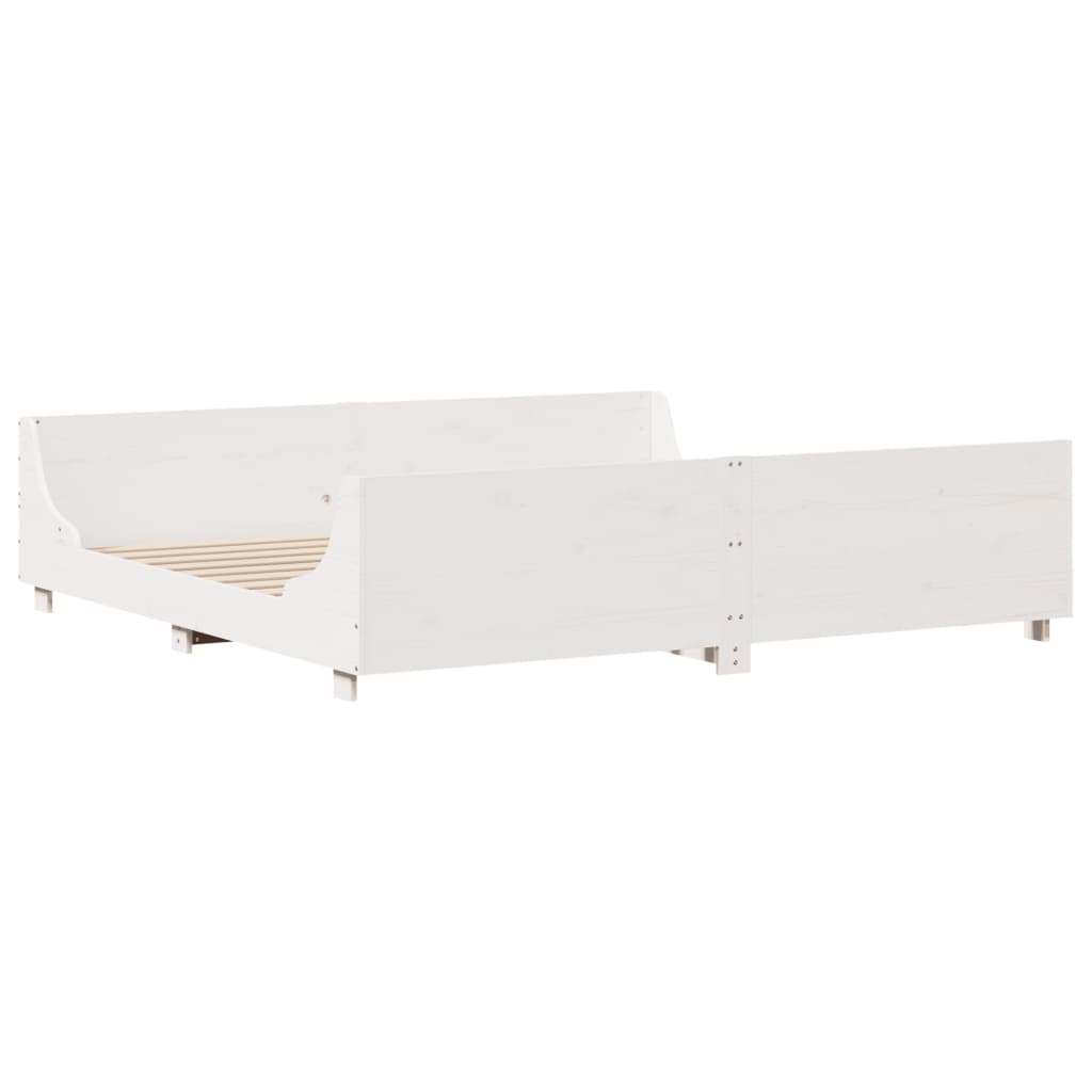 vidaXL Letto senza Materasso Bianco 180x200 cm Legno Massello di Pino