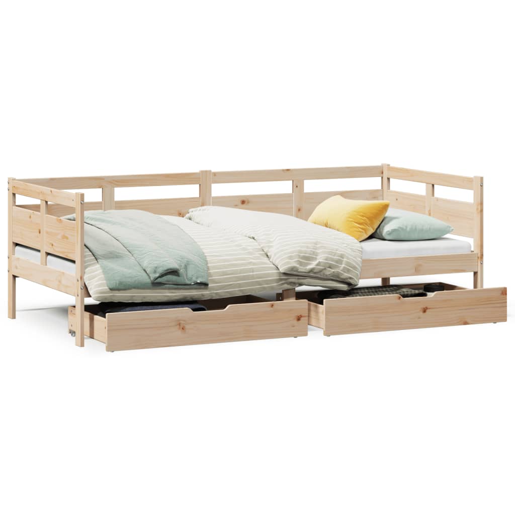 vidaXL Dormeuse con Cassetti 80x200 cm in Legno Massello di Pino