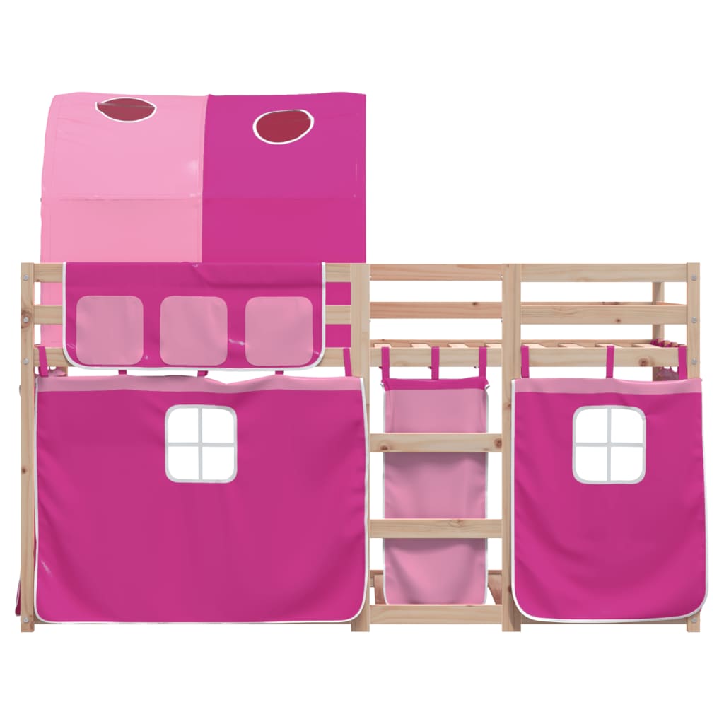 vidaXL Letto a Castello senza Materasso Rosa 90x200 cm Legno di Pino