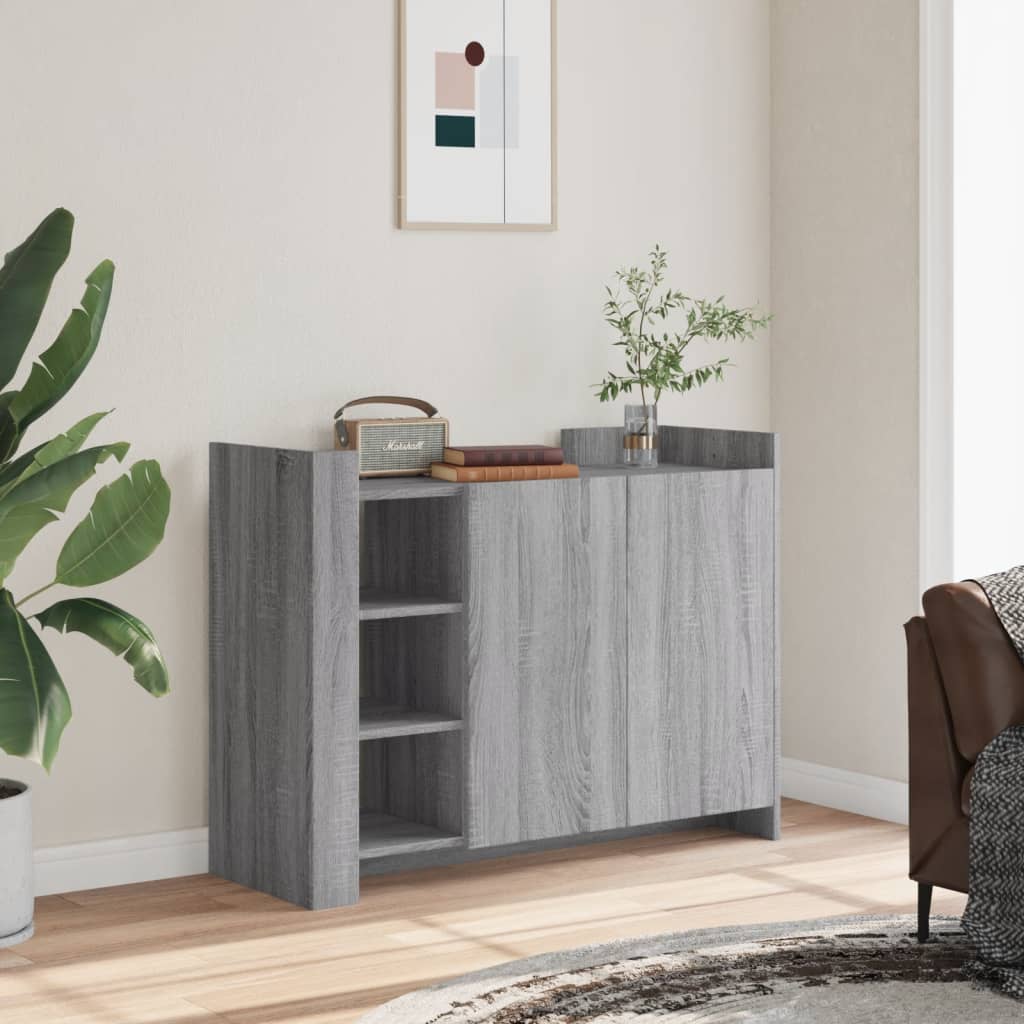 vidaXL Credenza Grigio Sonoma 100x35x75 cm in Legno Multistrato