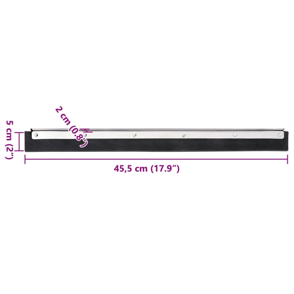 vidaXL Testina Tergipavimento 45,5x2x5 cm in Acciaio e Gomma