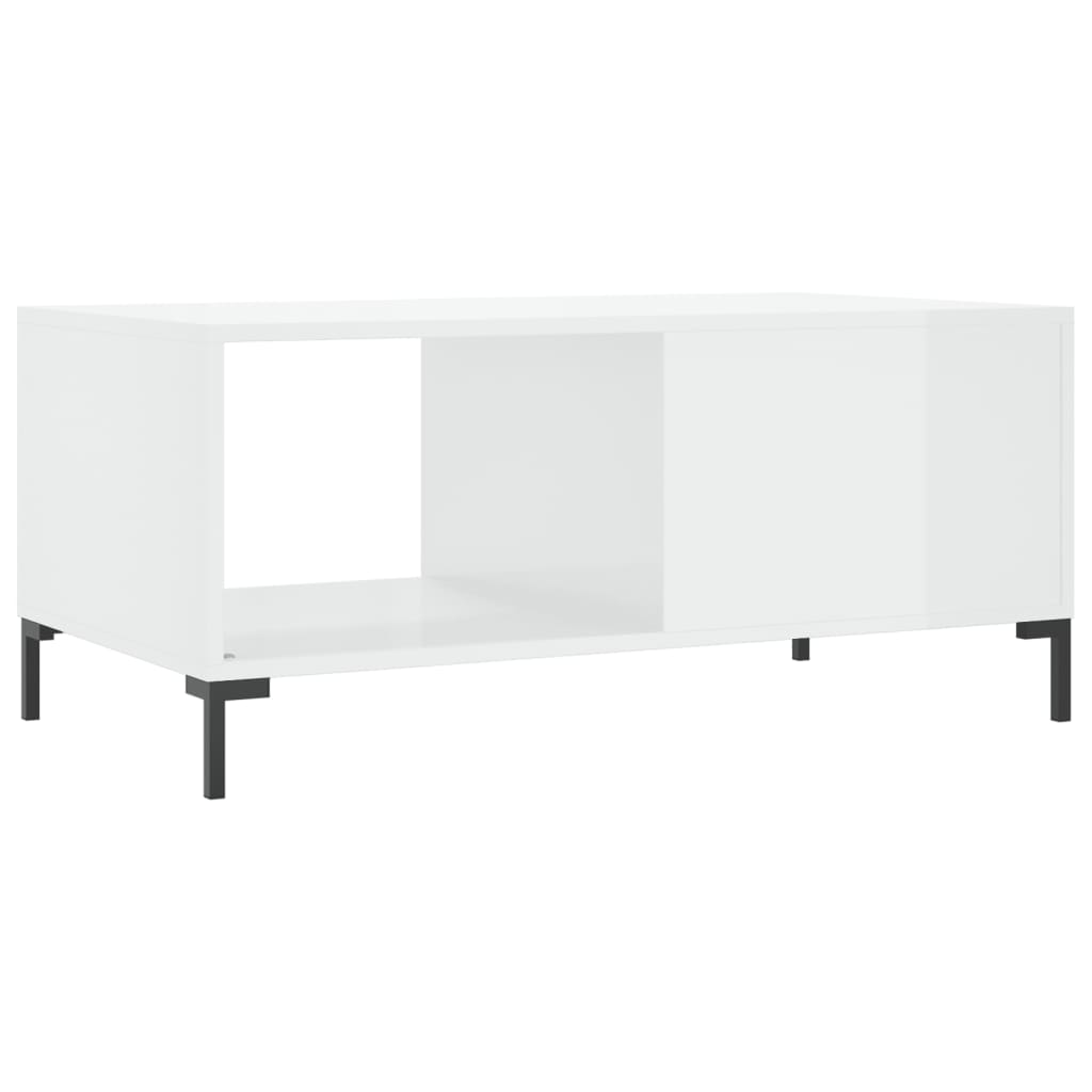 vidaXL Tavolino da Salotto Bianco Lucido 90x50x40 cm Legno Multistrato