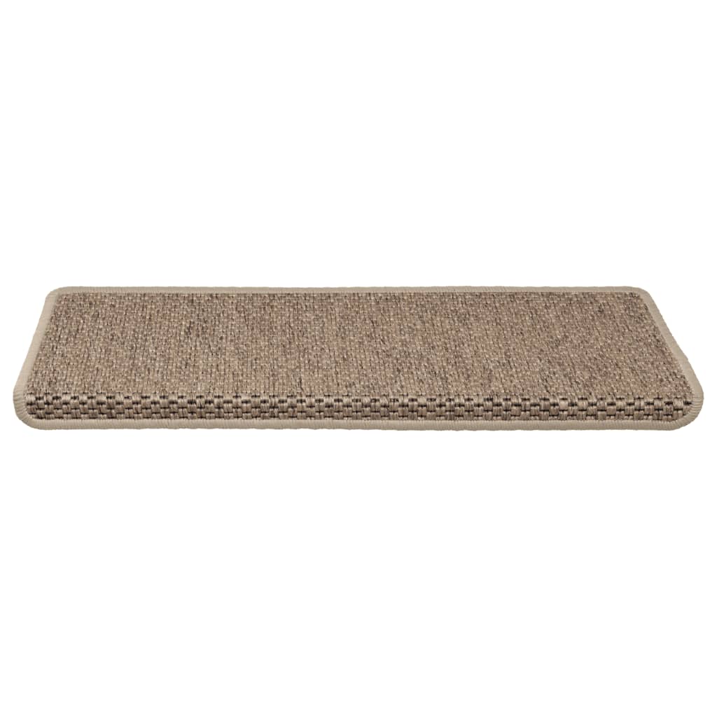 vidaXL Tappeti Autoadesivi Scale Aspetto Sisal 15 pz 65x21x4 cm Sabbia