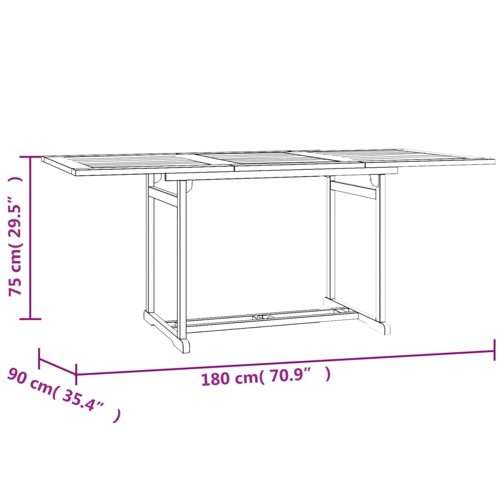 vidaXL Set da Pranzo per Giardino 9 pz in Legno Massello di Teak