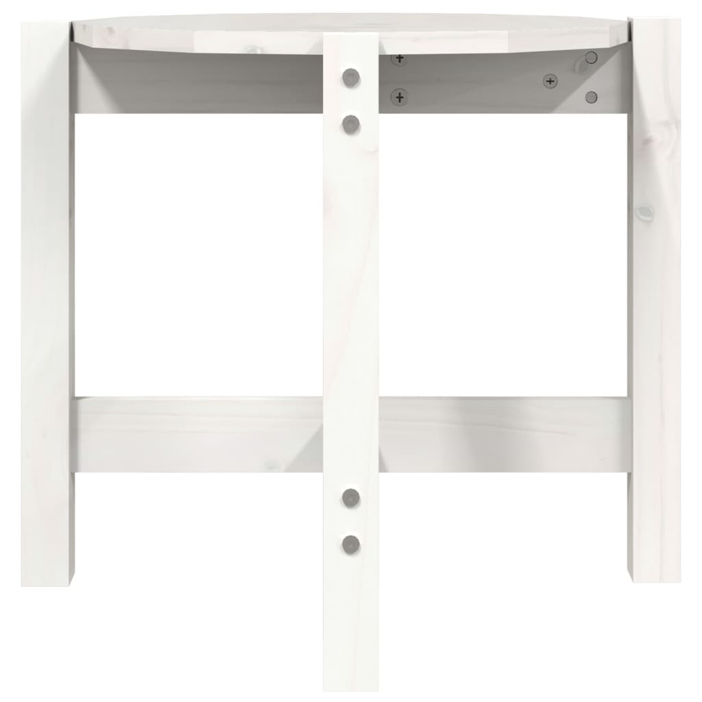 vidaXL Tavolino da Salotto Bianco Ø 52,5x45 cm Legno Massello di Pino