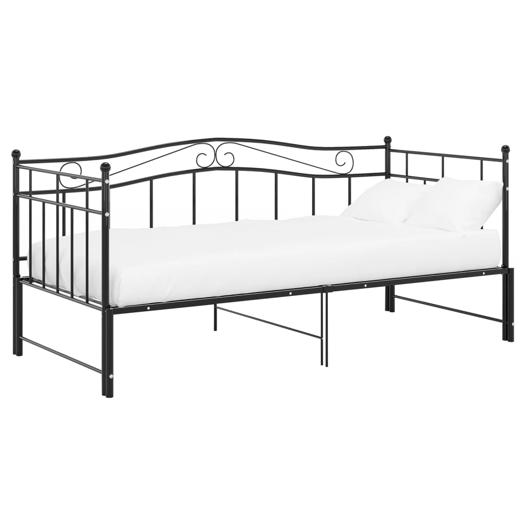 vidaXL Telaio Divano Letto Estraibile Nero in Metallo 90x200 cm