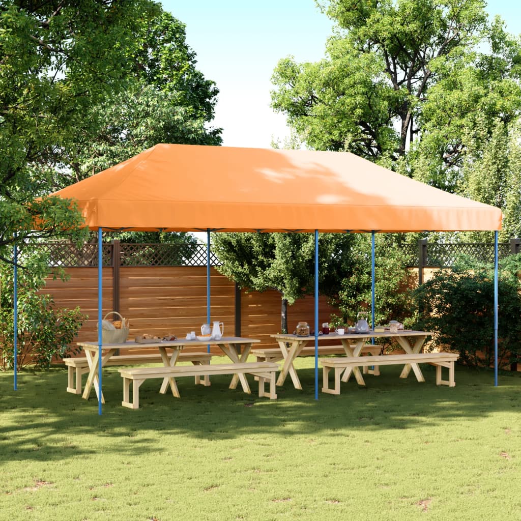 vidaXL Tenda da Festa Pieghevole Pop-Up Arancione 580x292x315 cm