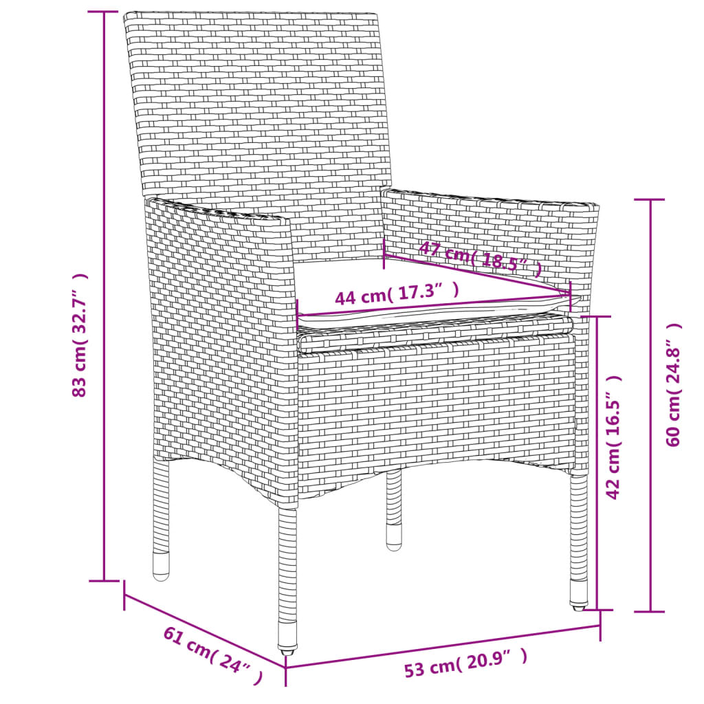 vidaXL Set da Pranzo da Giardino 9 pz con Cuscini Polyrattan e Vetro