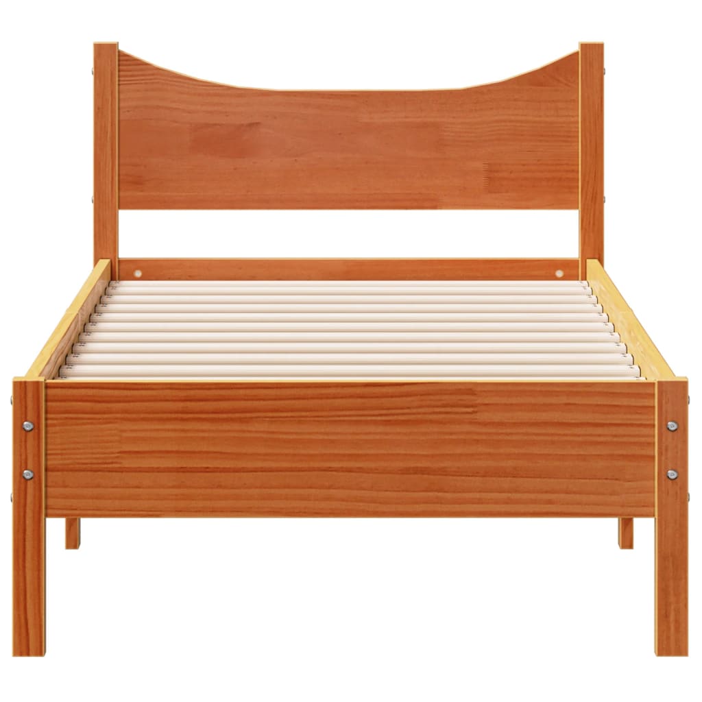 vidaXL Letto senza Materasso Marrone Cera 75x190 cm in Legno di Pino