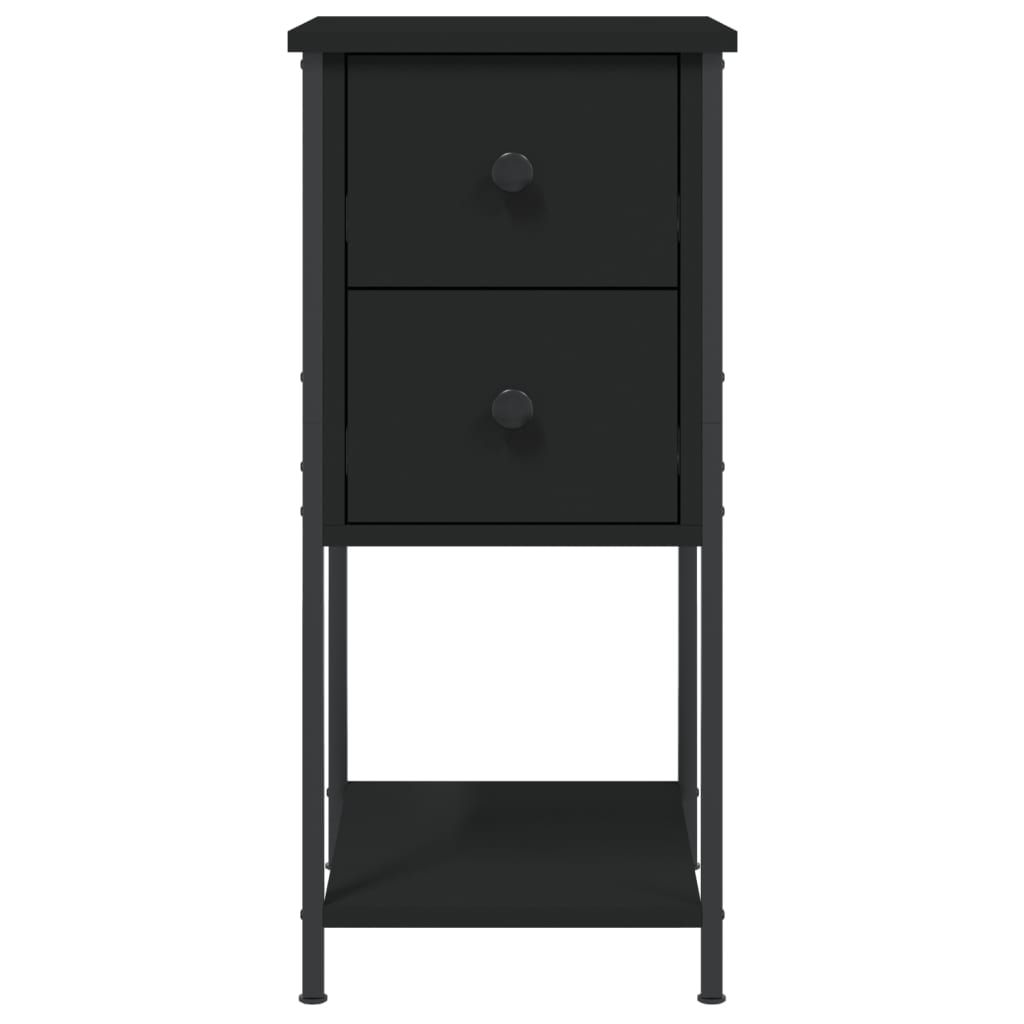 vidaXL Comodino Nero 32x42x70 cm in Legno Multistrato