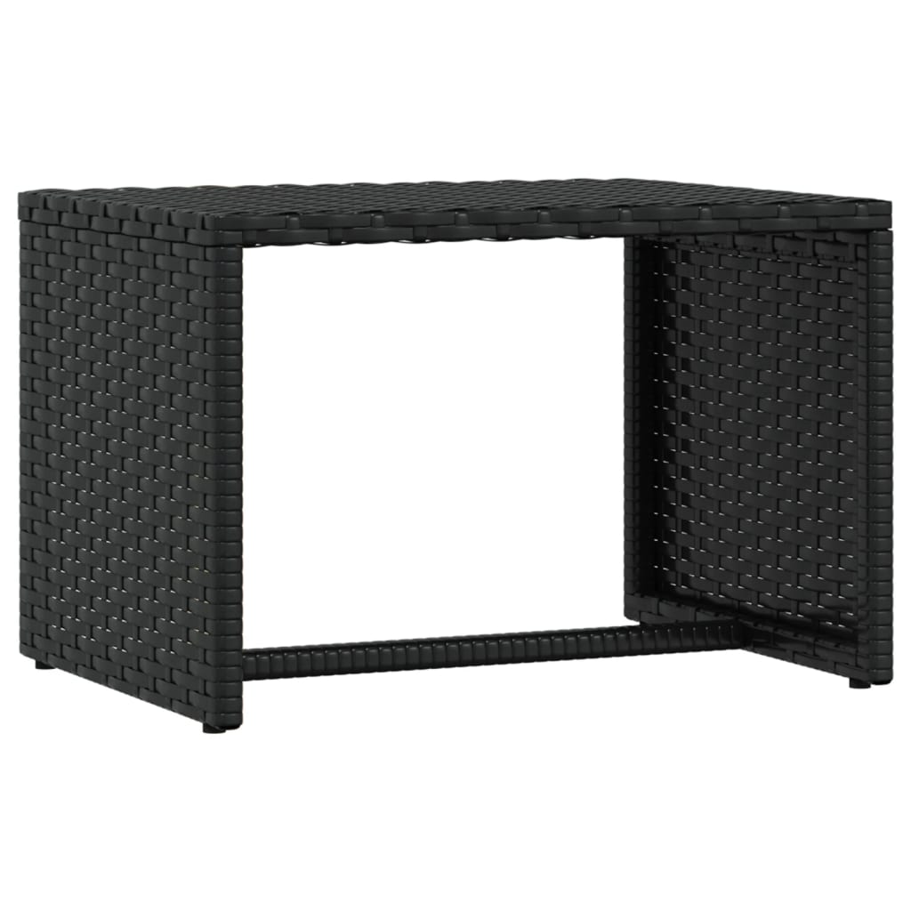 vidaXL Lettino Prendisole 1 pz con Tavolino Nero in Polyrattan