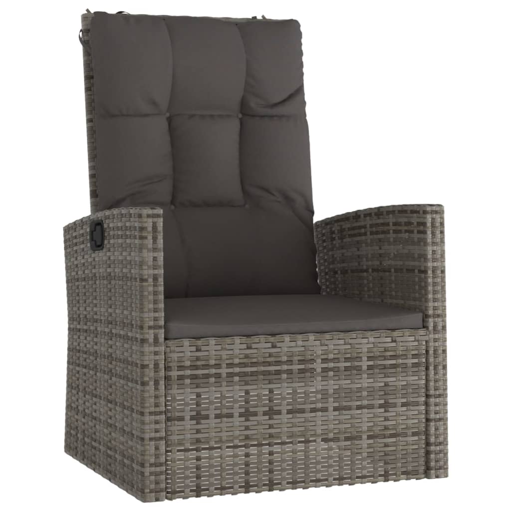 vidaXL Set Divani da Giardino 4 pz con Cuscini in Polyrattan Grigio